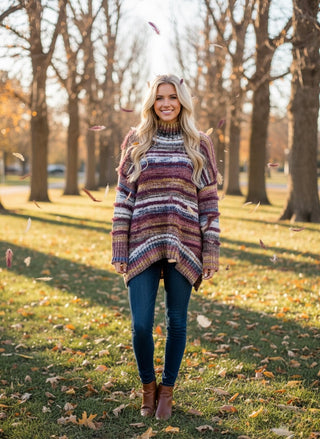 The Cozy Cabin Sweater- Wine