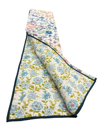 Whispers of Aqua: Reversible Twin Cotton Quilt