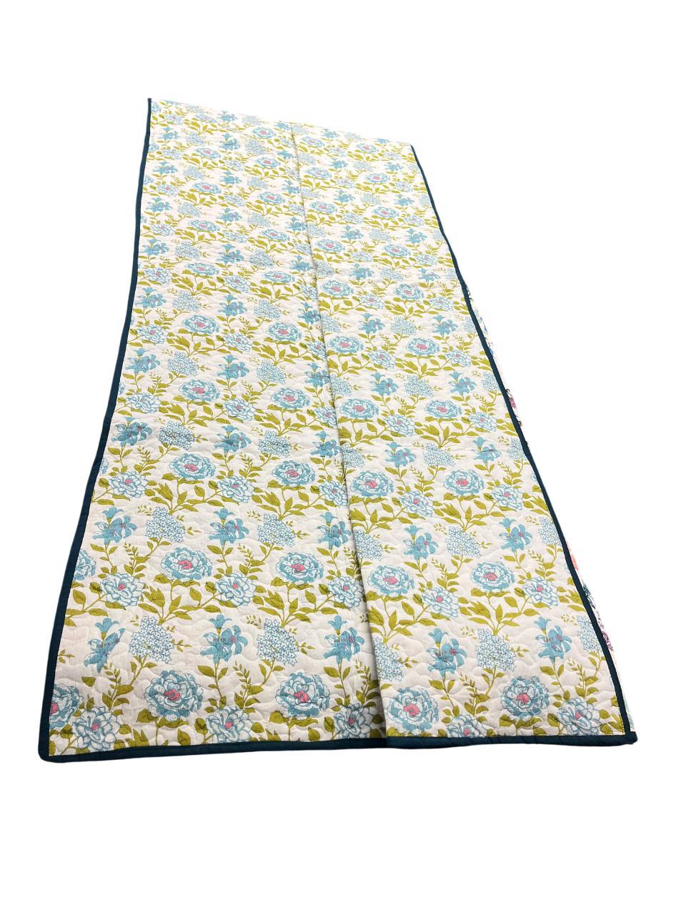 Whispers of Aqua: Reversible Twin Cotton Quilt