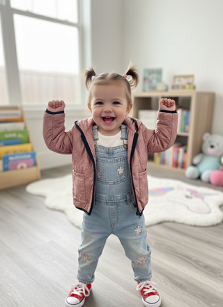 Heart-Quilted Hooded Jacket- Dusty Rose