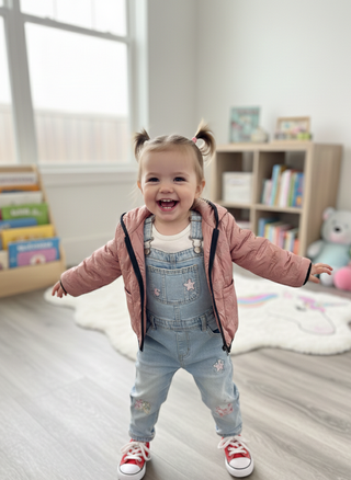 Heart-Quilted Hooded Jacket- Dusty Rose