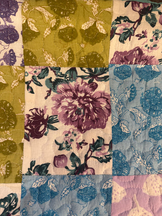 Heritage Botanical Twin Size Reversible Patchwork Quilt