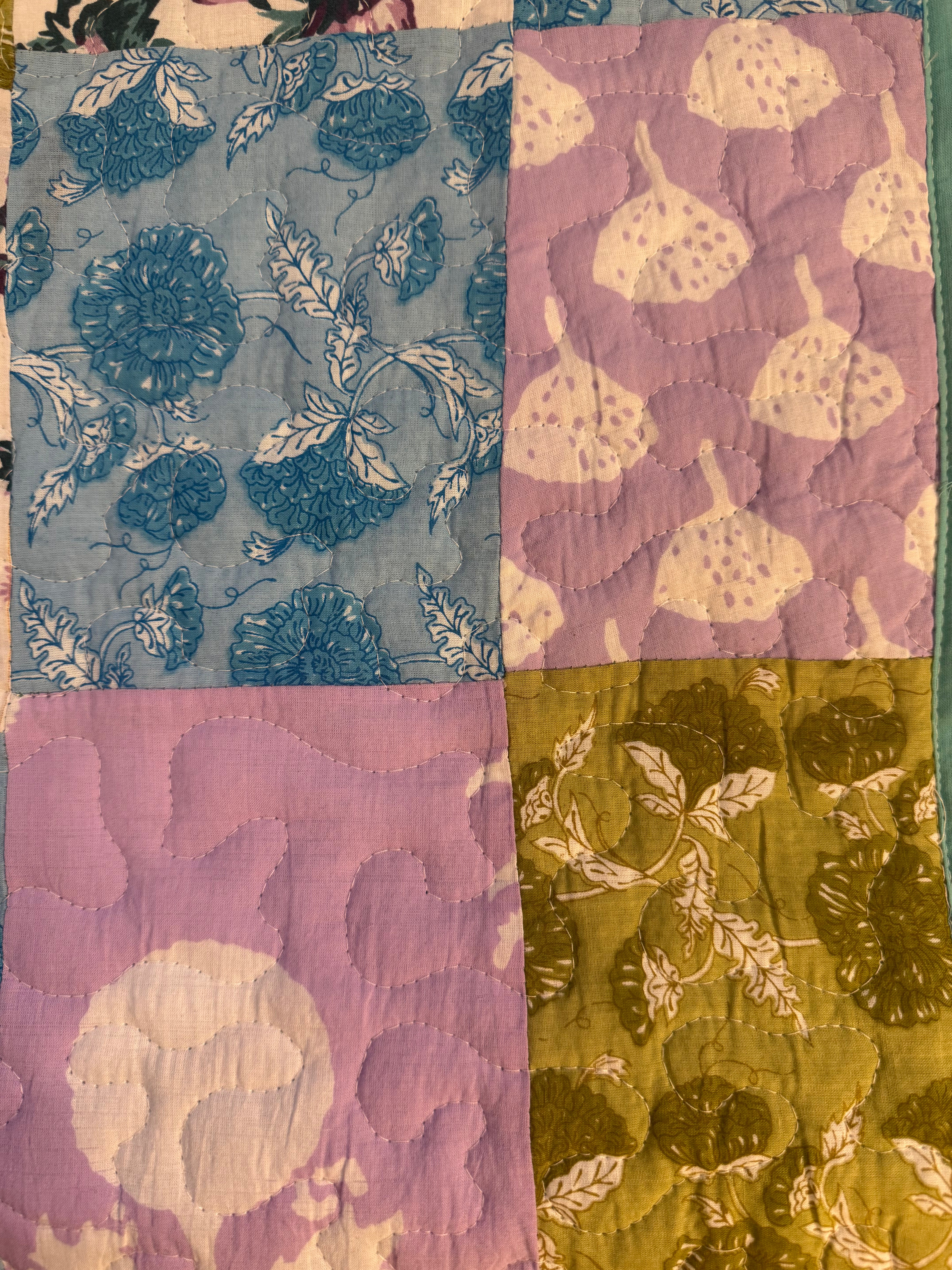 Heritage Botanical Twin Size Reversible Patchwork Quilt