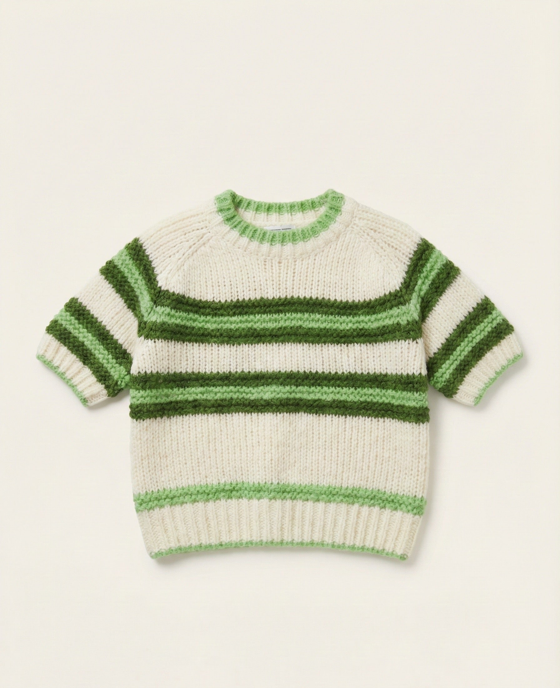 The Sunday Stroll Striped Knit Sweater- Green