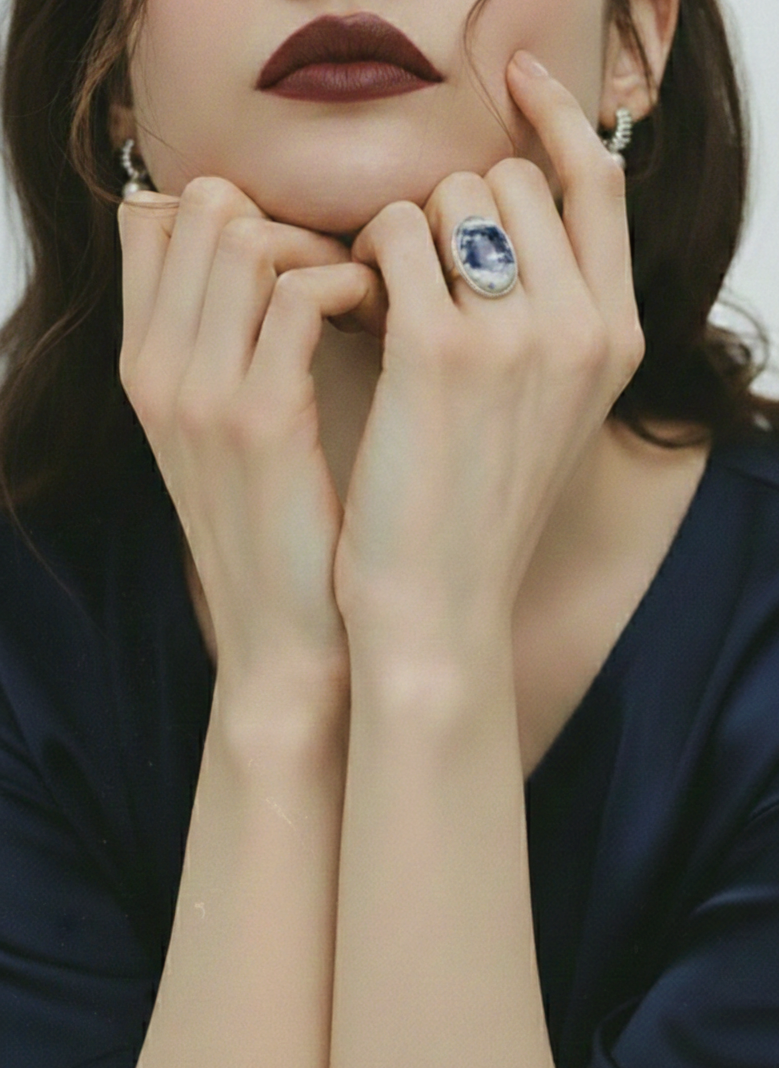 Bohemian Midnight Sodalite Sterling Silver  Ring