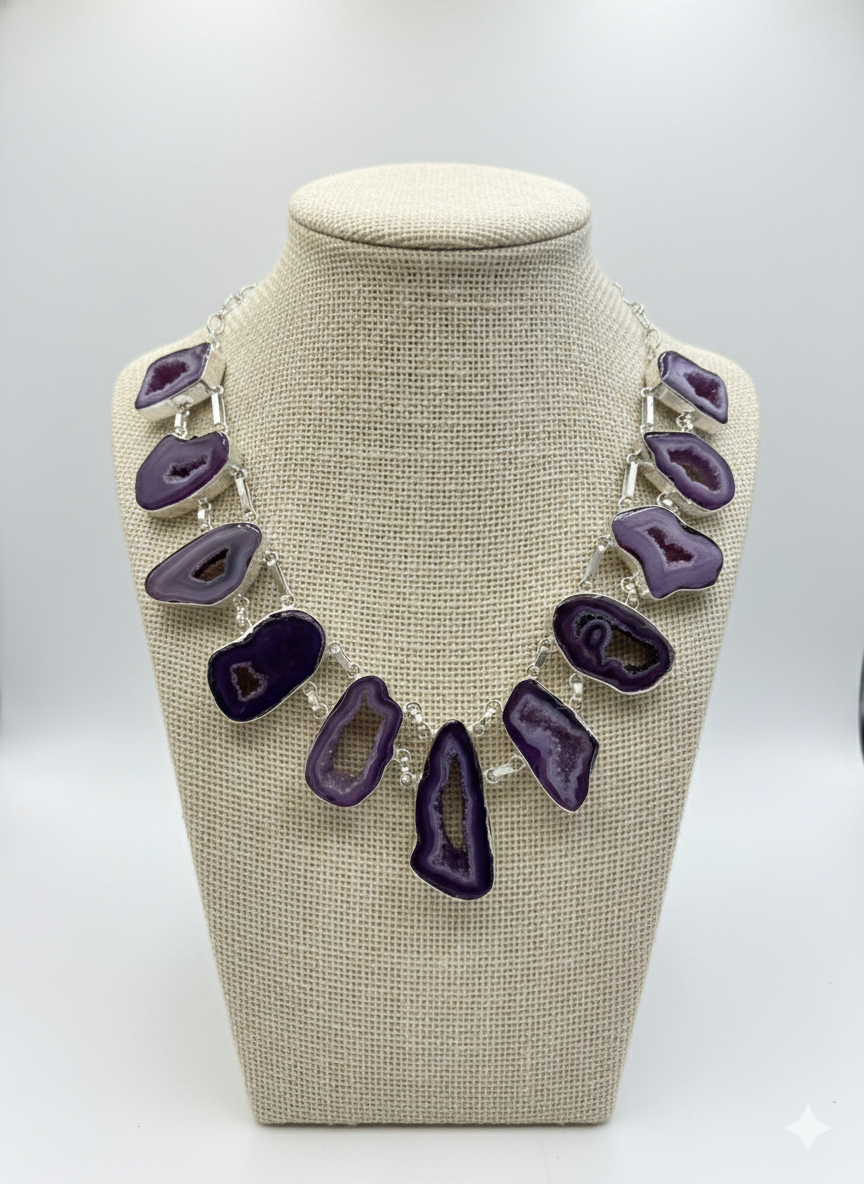 The  Amethyst Earth Geode Statement Collar
