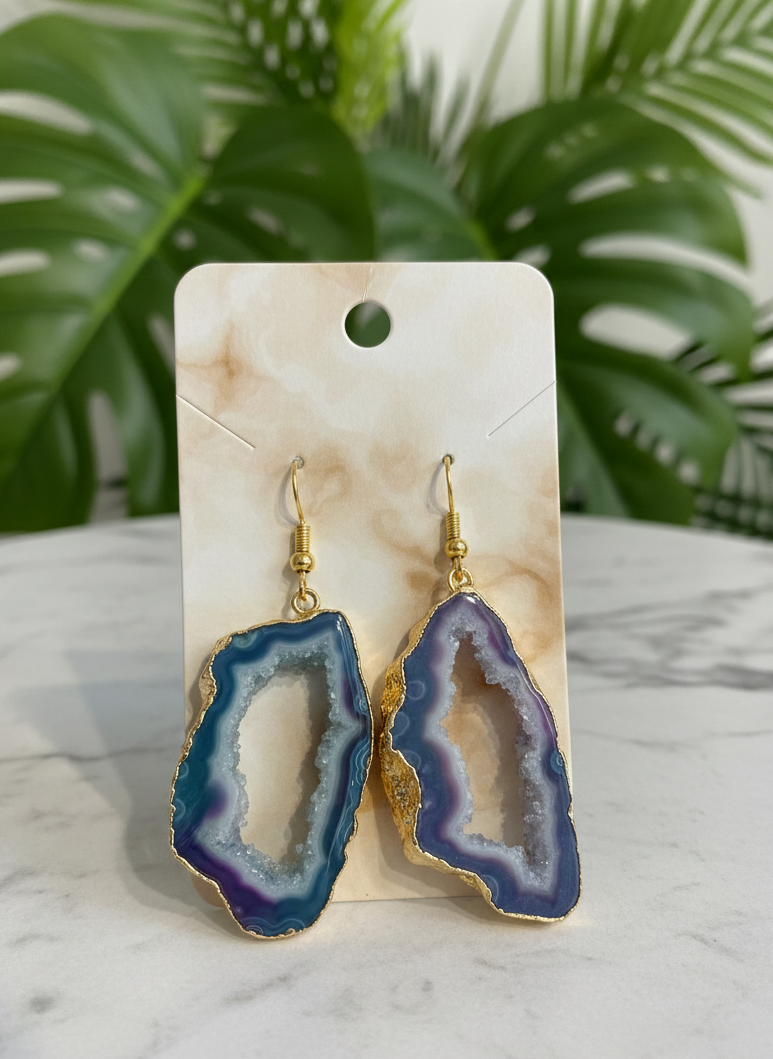 Half Solar Earring - Royal Azure & Gold