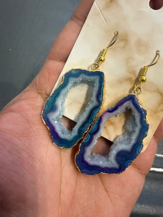 Half Solar Earring - Royal Azure & Gold