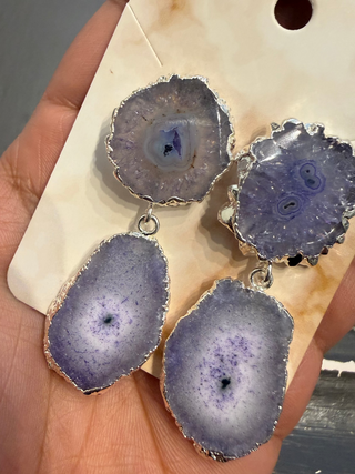 Solar Earrings – Deep Amethyst