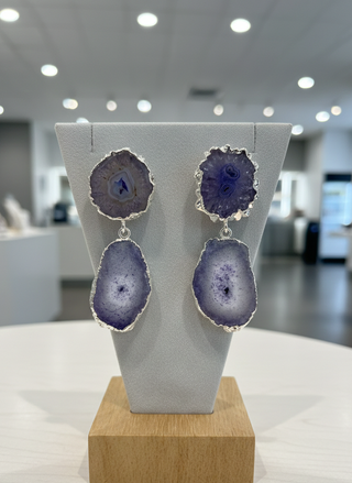 Solar Earrings – Deep Amethyst