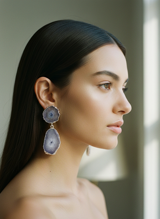 Solar Earrings – Deep Amethyst