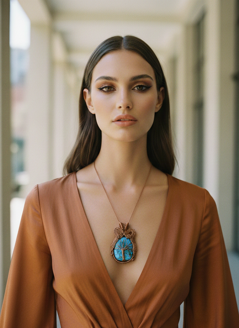The Ethereal Roots Turquoise Pendant