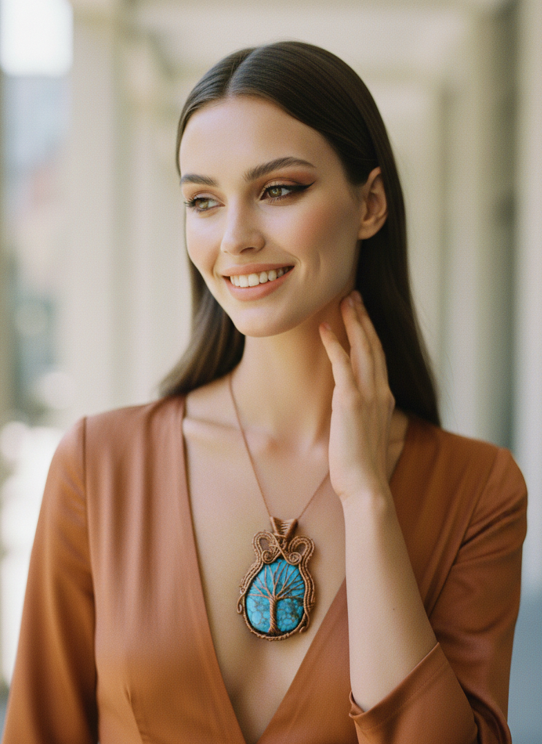 The Ethereal Roots Turquoise Pendant