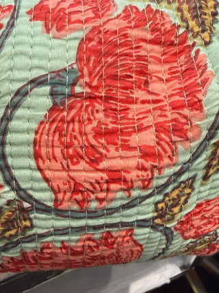 The Heritage Quilted Pouch – Crimson Bloom