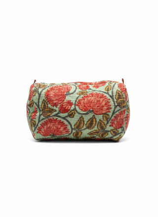 The Heritage Quilted Pouch – Crimson Bloom