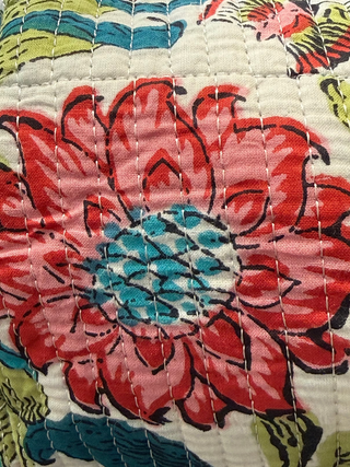 Floral Quilted Artisan Pouch- Vintage Botanical Bloom