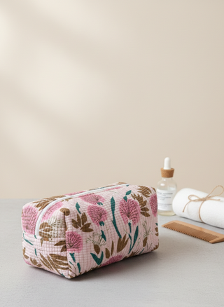 The Petal & Vine Quilted Pouch Trio