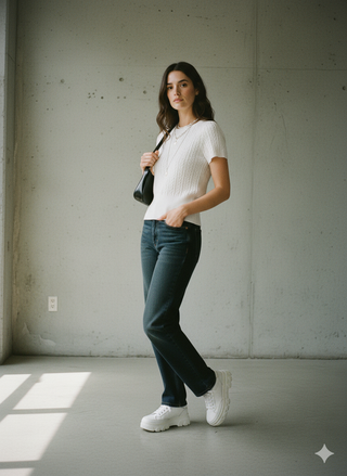 Pointelle Knit Crop Top