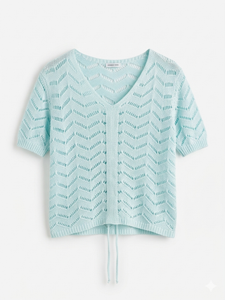 Seraphina Butterfly Pointelle Top