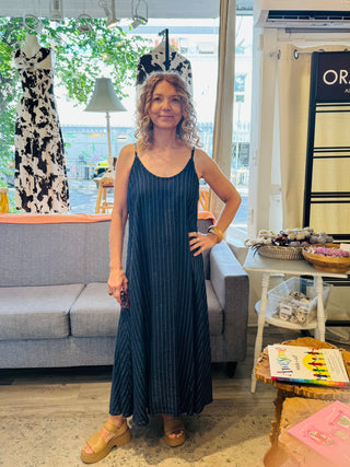Mediterranean Muse Italian Linen Maxi Dress