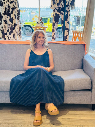 Mediterranean Muse Italian Linen Maxi Dress