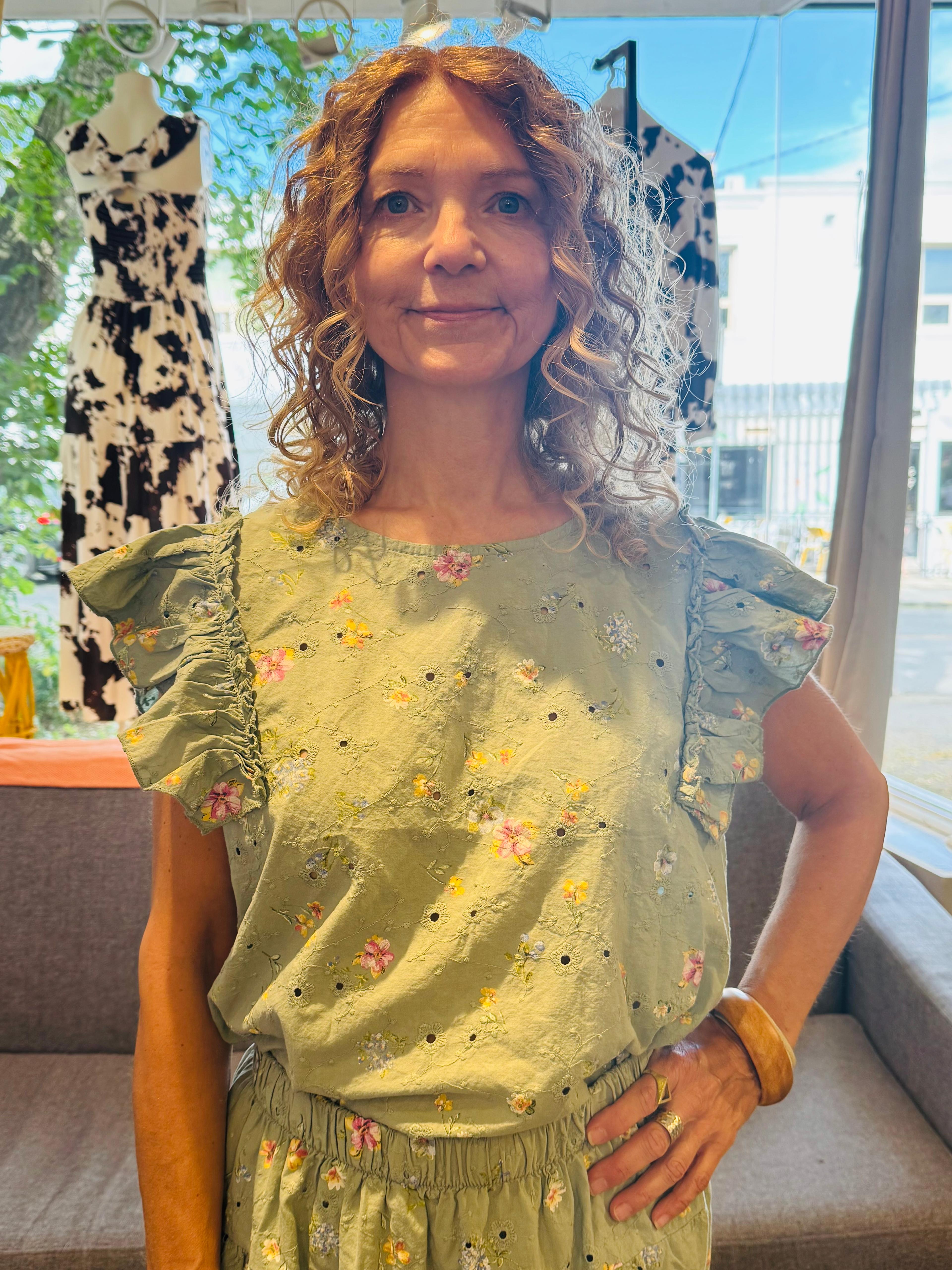 Florentine Meadow Italian Cotton Blouse