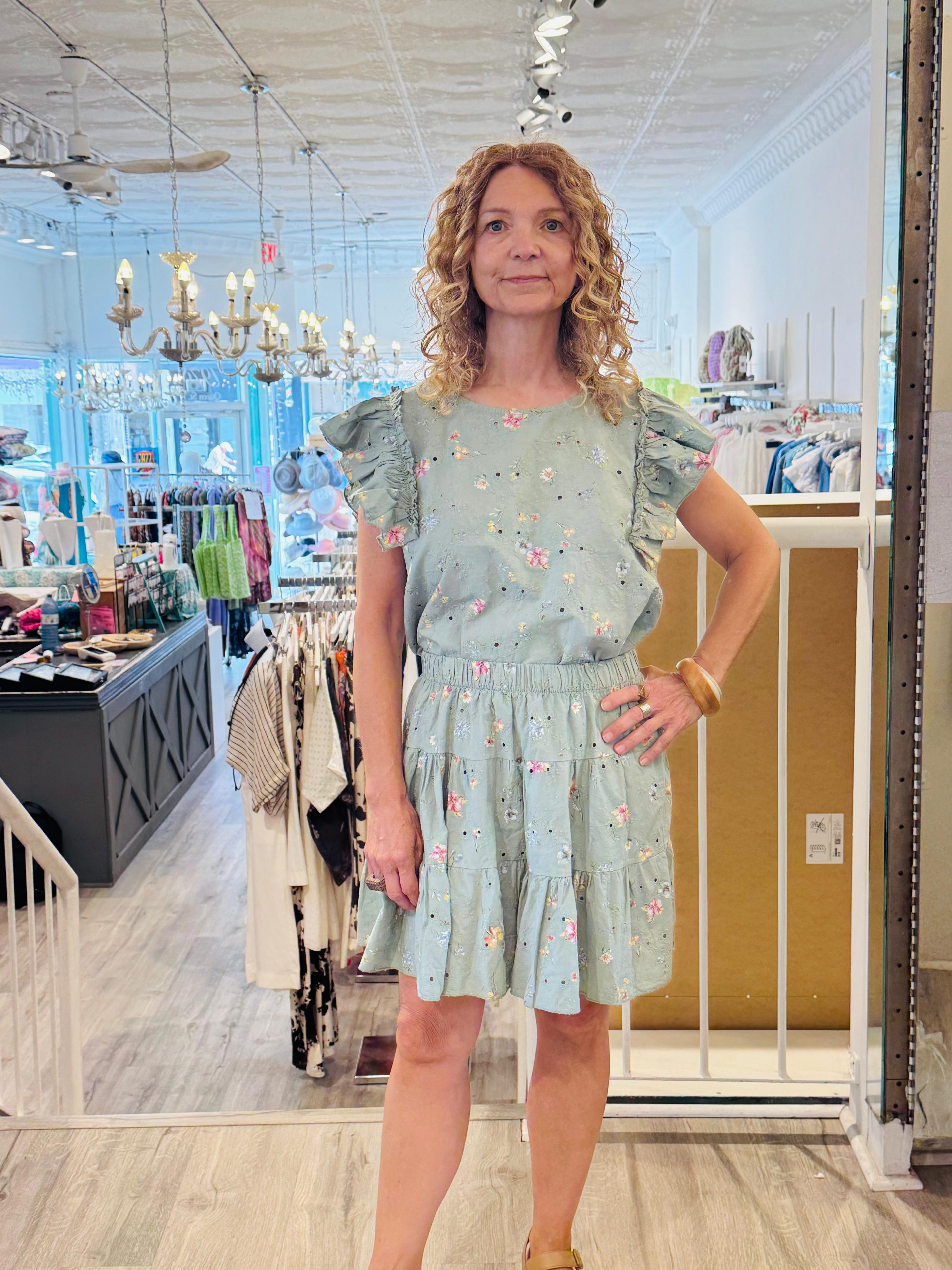 Florentine Bloom Italian Cotton Skirt
