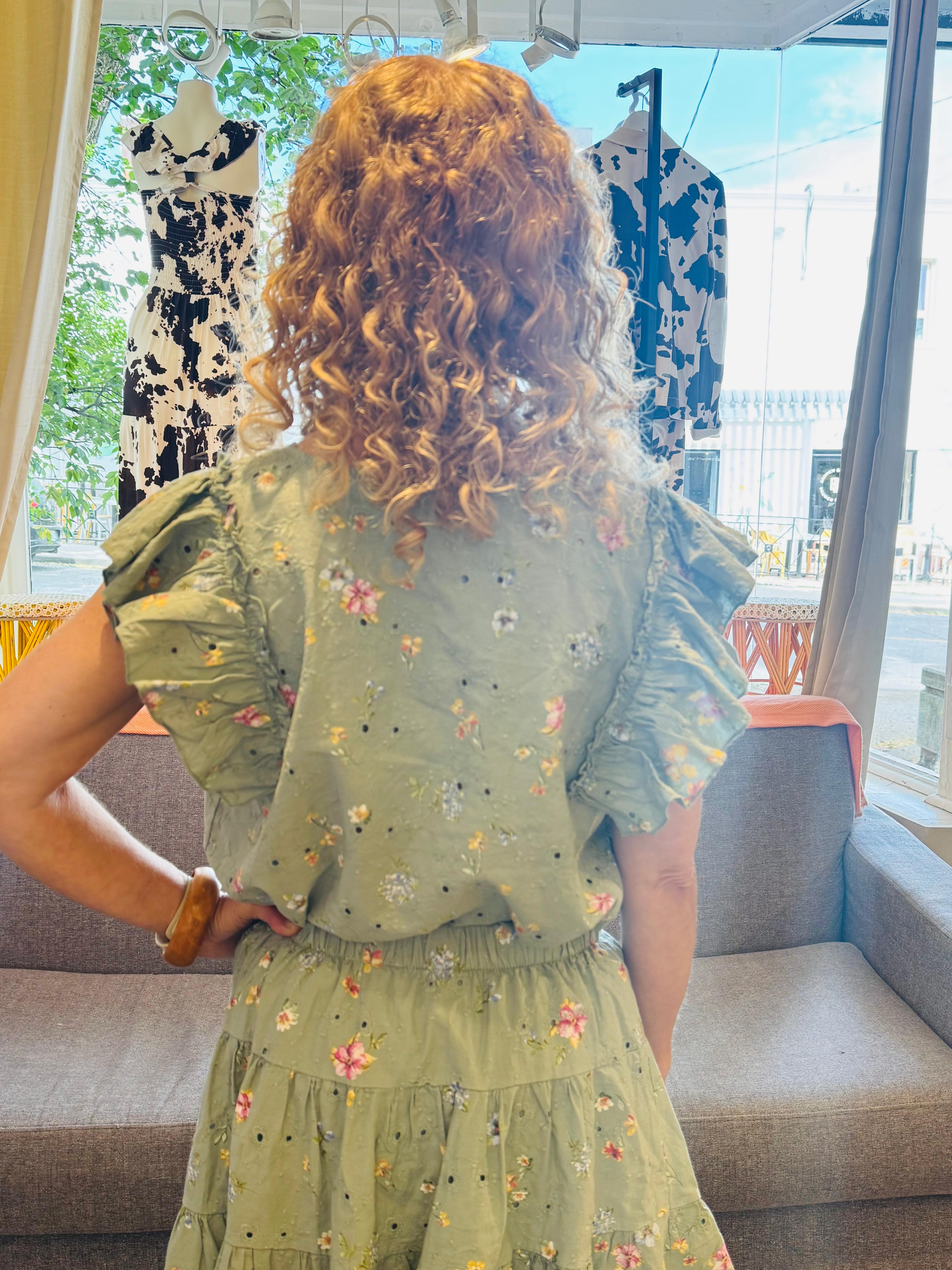 Florentine Bloom Italian Cotton Skirt