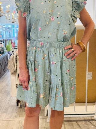 Florentine Bloom Italian Cotton Skirt