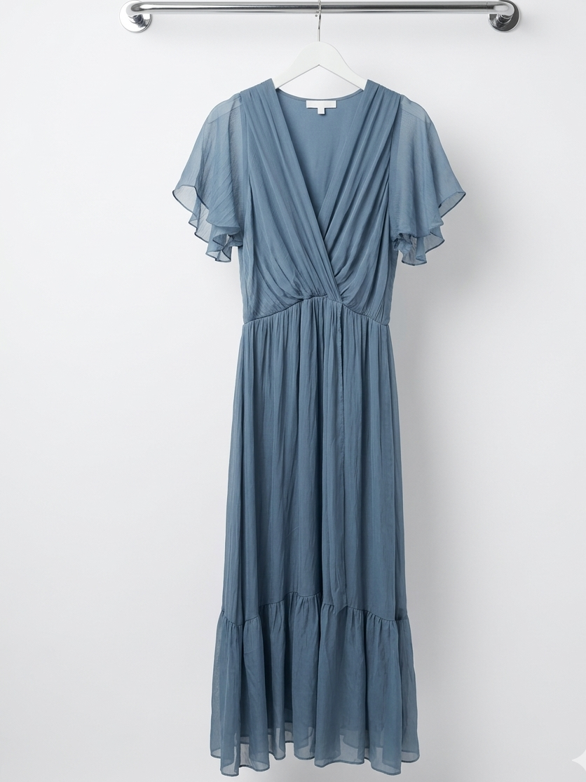 The Azure Silk-Blend Maxi Dress