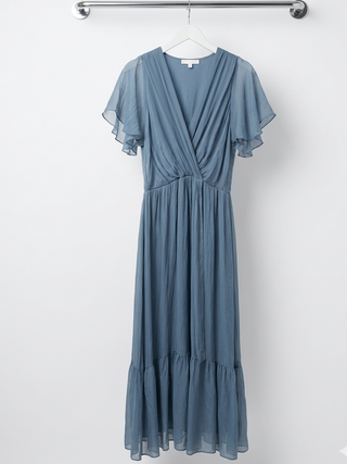 The Azure Silk-Blend Maxi Dress