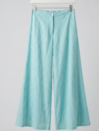 The Azure Eyelet Set- Pastel Turquoise