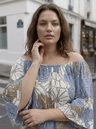Elowen Floral Off-the-Shoulder Midi Dress