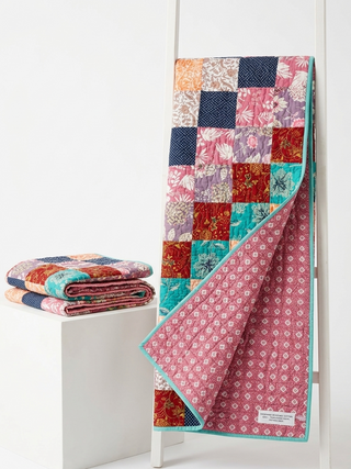 Bohemian Reversible Patchwork Quilt- Queen Size