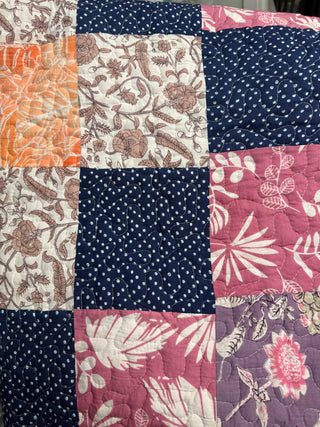 Bohemian Reversible Patchwork Quilt- Queen Size