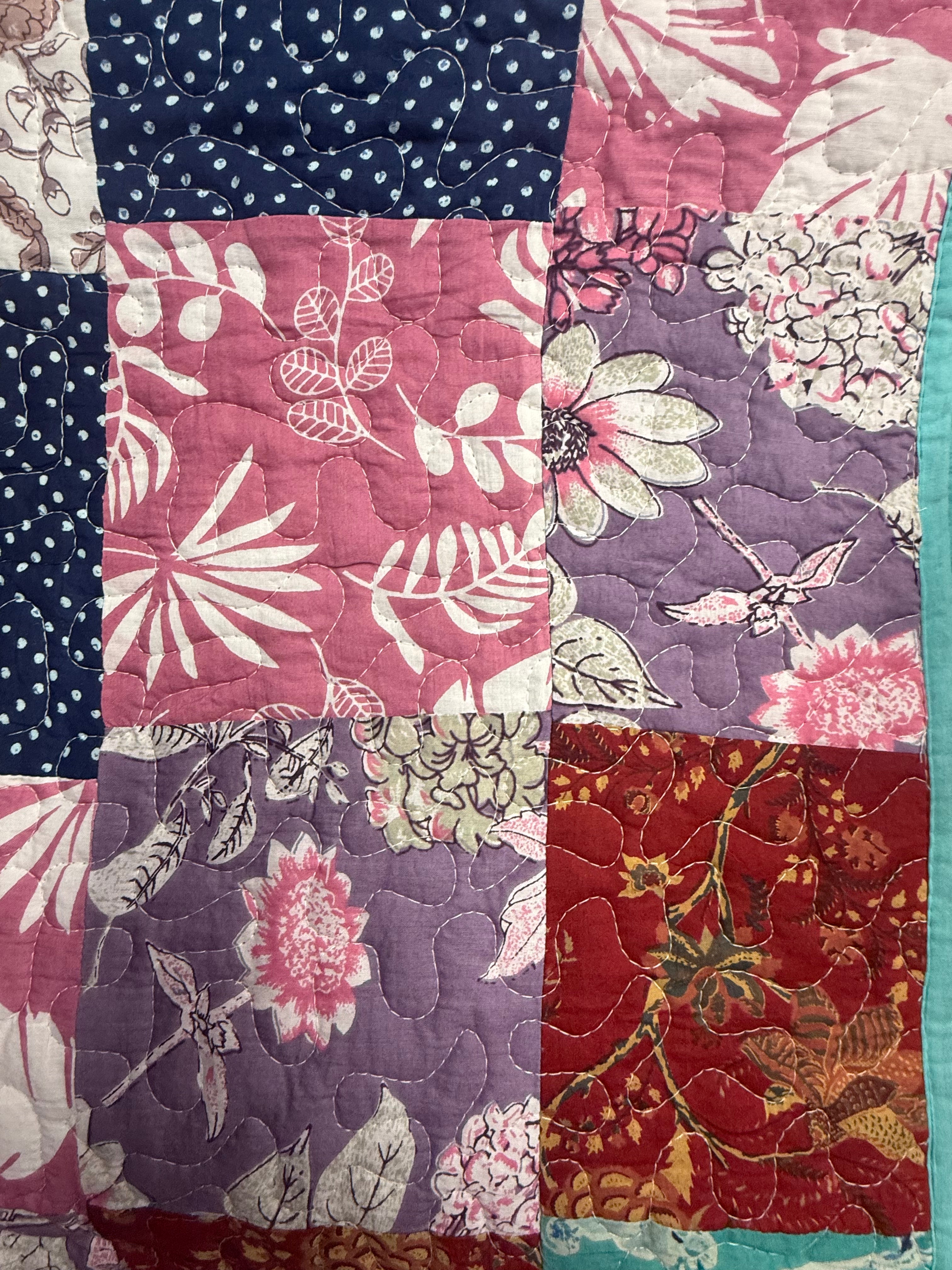 Bohemian Reversible Patchwork Quilt- Queen Size