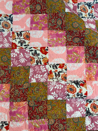 Rose Garden Handmade Patchwork Quilt- Queen