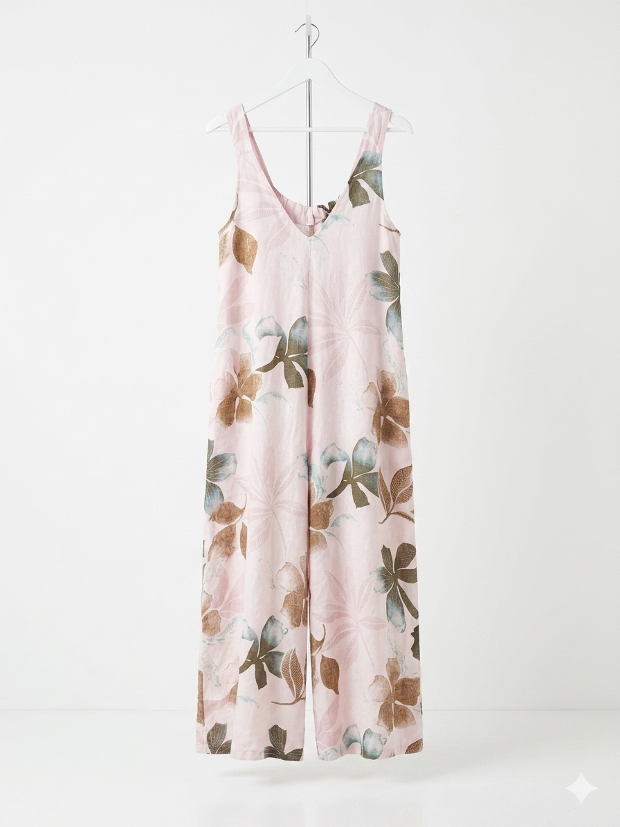ROSA PALM LINEN JUMPSUIT