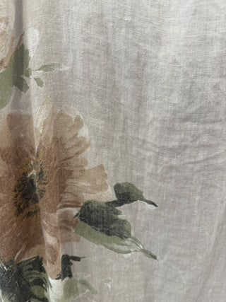 The Sienna Watercolor Floral Linen Maxi Dress