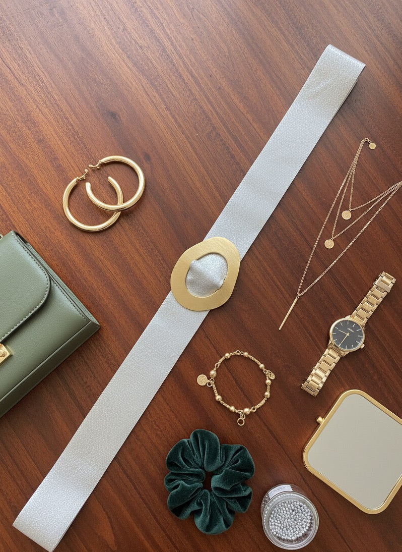 The Florentine Cinch Belt- Sparkling Silver
