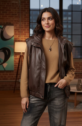 The Maverick Faux Leather Vest