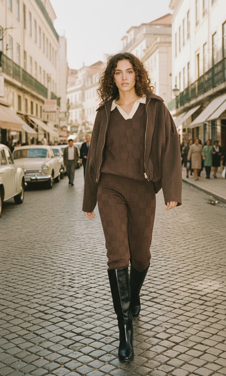 The Prato Checkerboard Knit Set