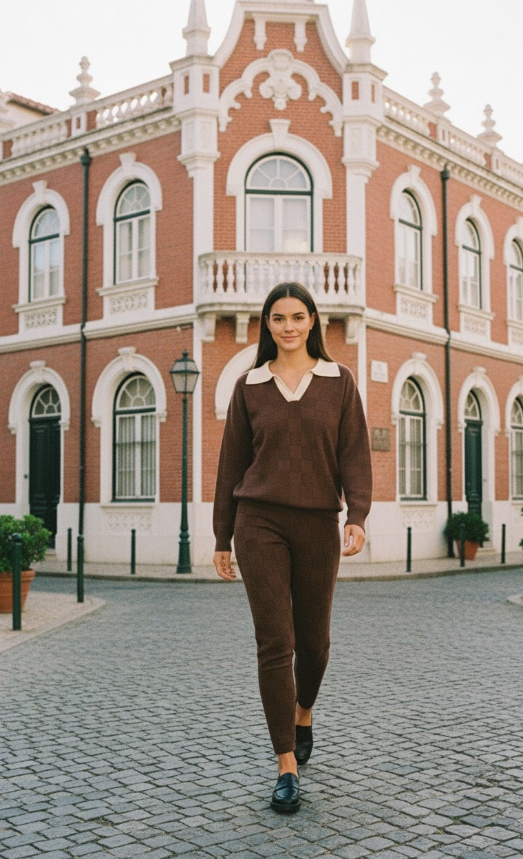 The Prato Checkerboard Knit Set