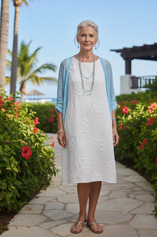 The Capri Breeze Linen Dress-white