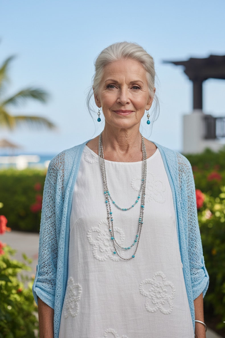 The Capri Breeze Linen Dress-white