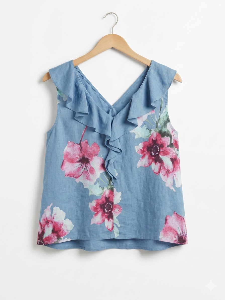 Capri Ruffle Floral Top