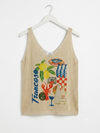 Sardine & Lobster Shimmer Knit Tank