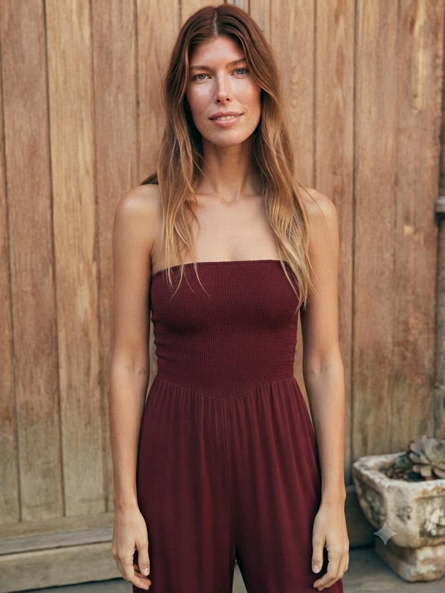 The Tuscan Sunset Smocked Jumpsuit