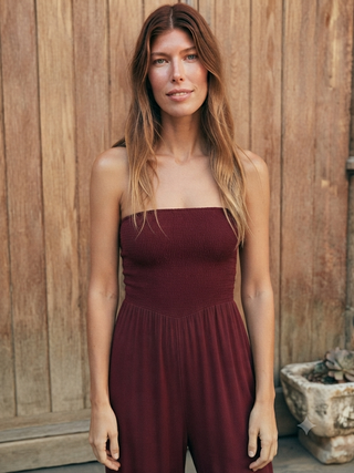The Tuscan Sunset Smocked Jumpsuit