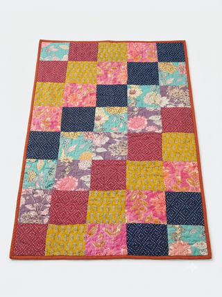 Bohemian Patchwork & Floral Reversible Queen Quilt